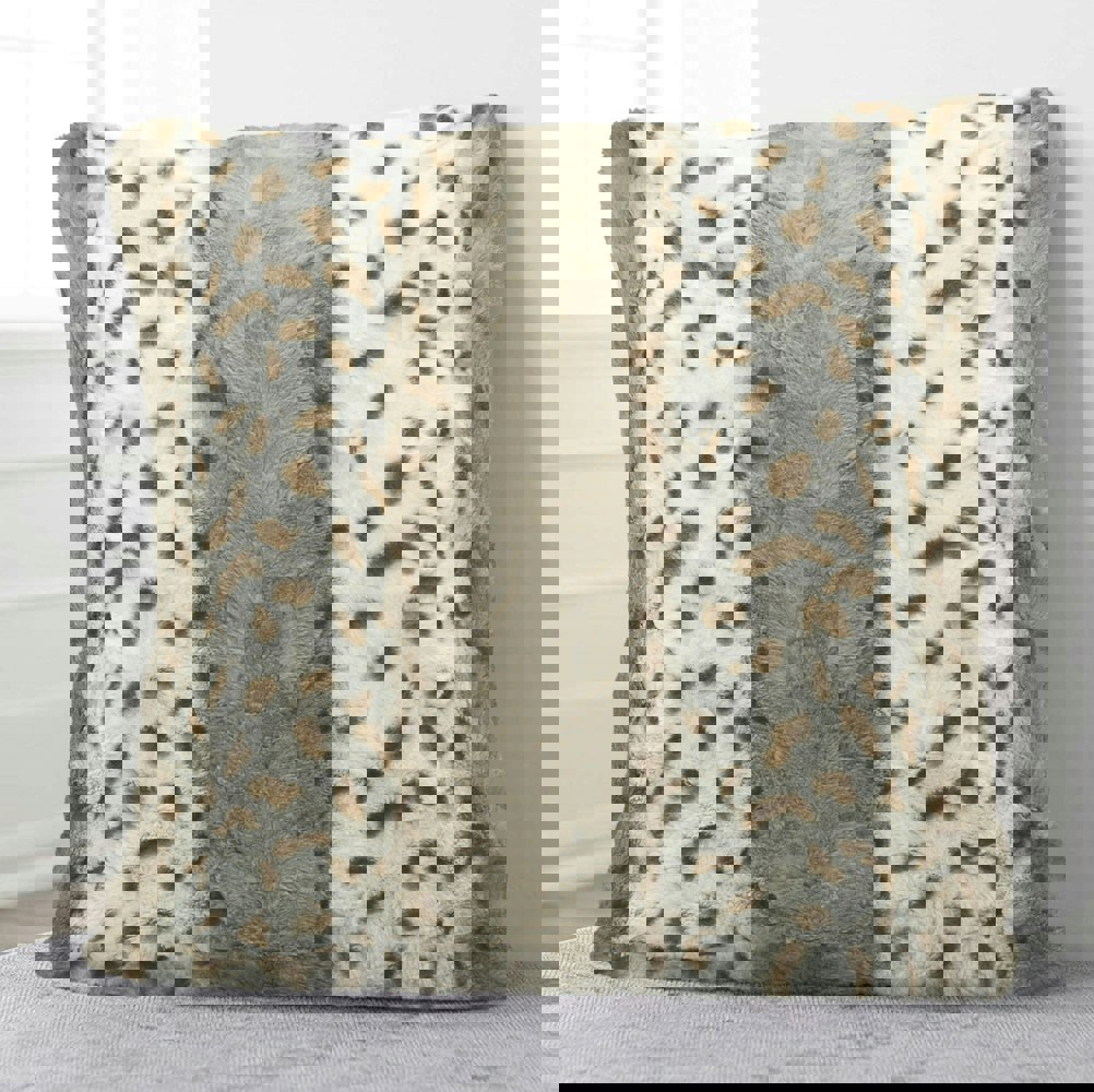Velosso Luxury Fur Soft Animal Print Cushion - 56cm x 56cm