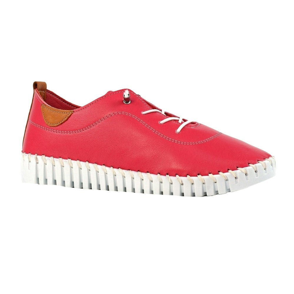 Lunar Womens/Ladies Flamborough Leather Shoes - Raspberry