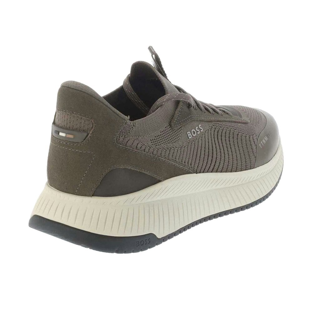 Boss Mens TTNM EVO Leather Trainers - Green