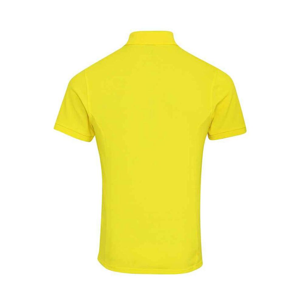 Premier Mens Coolchecker Plus Pique Polo With CoolPlus - Yellow
