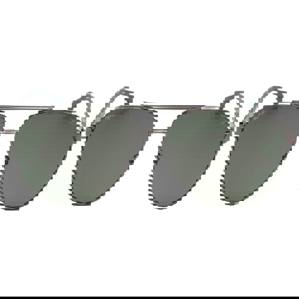 Hugo Boss Grey Green Polarized Lens Matte Ruthenium Sunglasses One Size