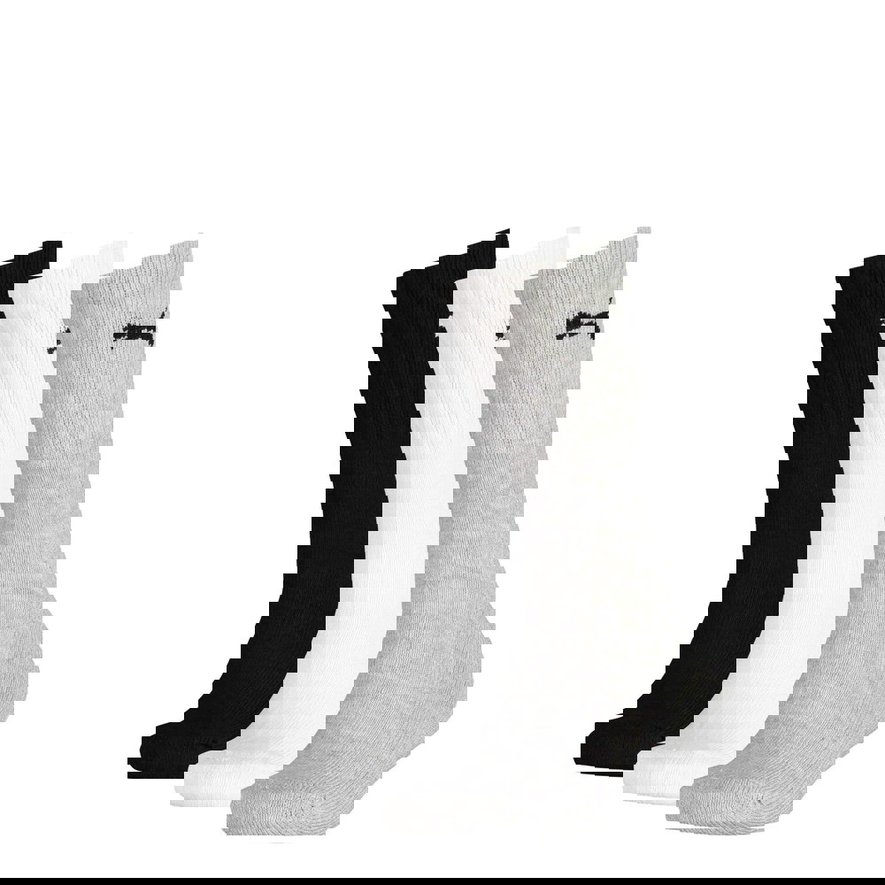 Puma Childrens/Kids Logo Crew Socks (Pack Of 3) - Black/White/Grey
