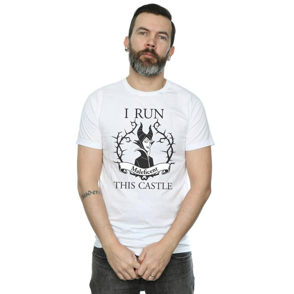 Disney Mens Maleficent I Run This Castle T-Shirt - White