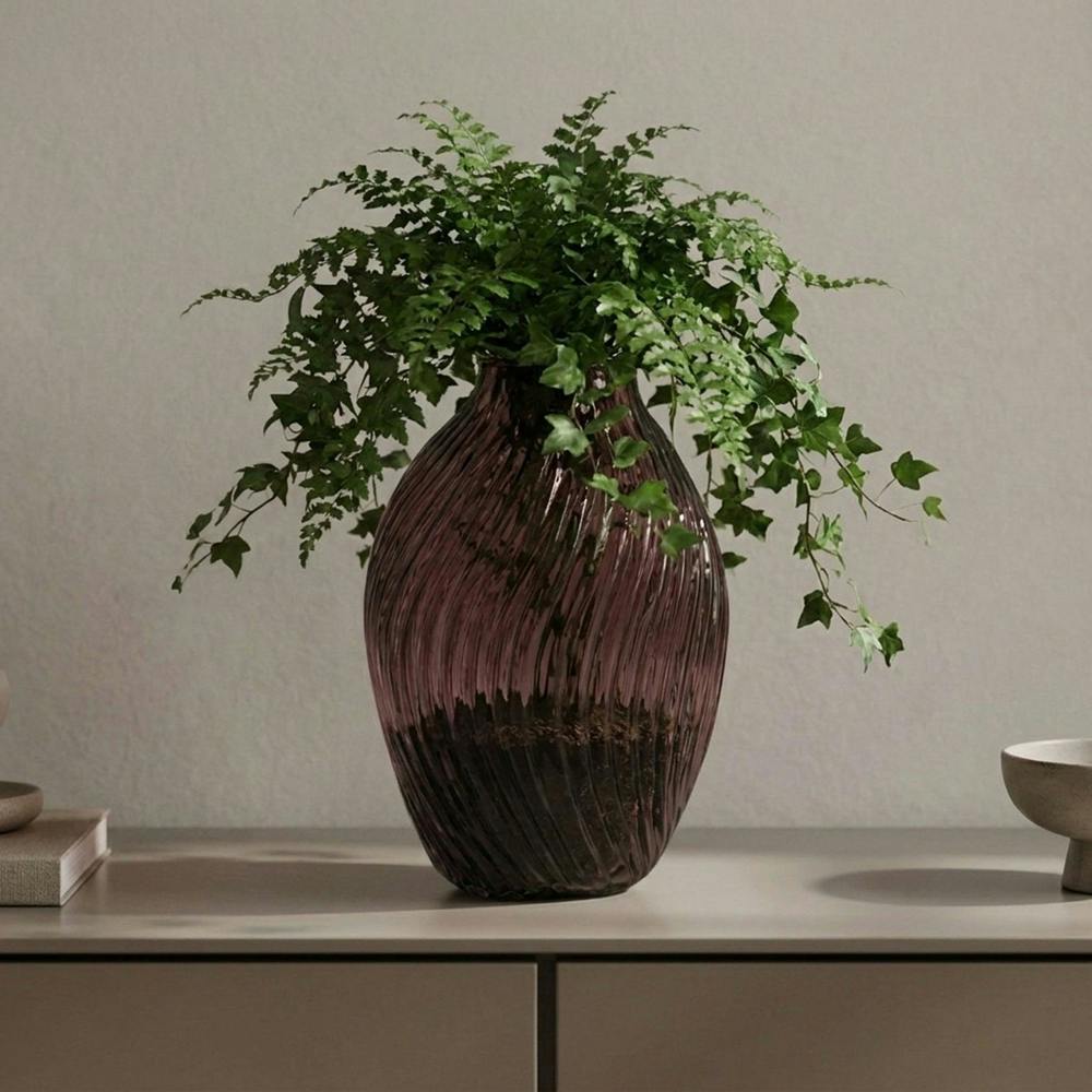 Garden Greatness Textured Glass Swirl Display Vase