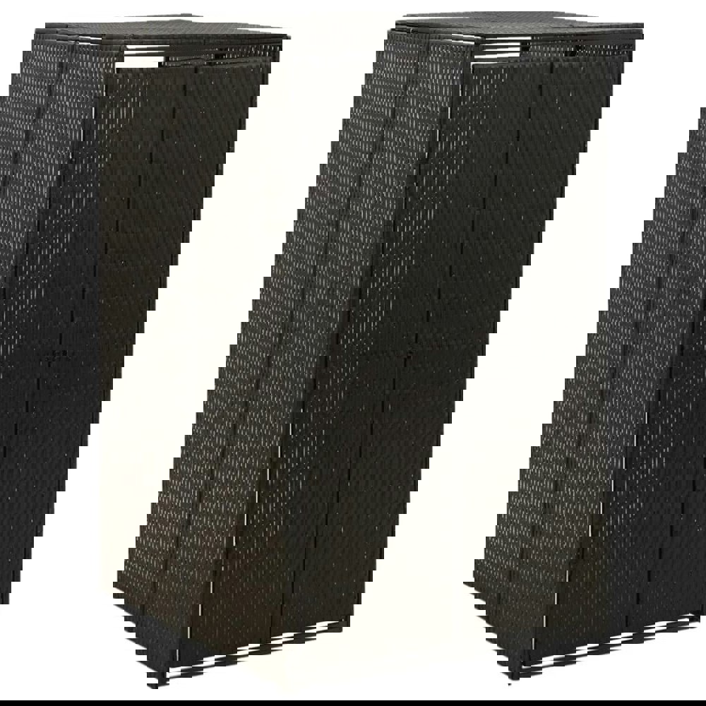 Berkfield Single Wheelie Bin Shed Black 70x80x117 cm Poly Rattan