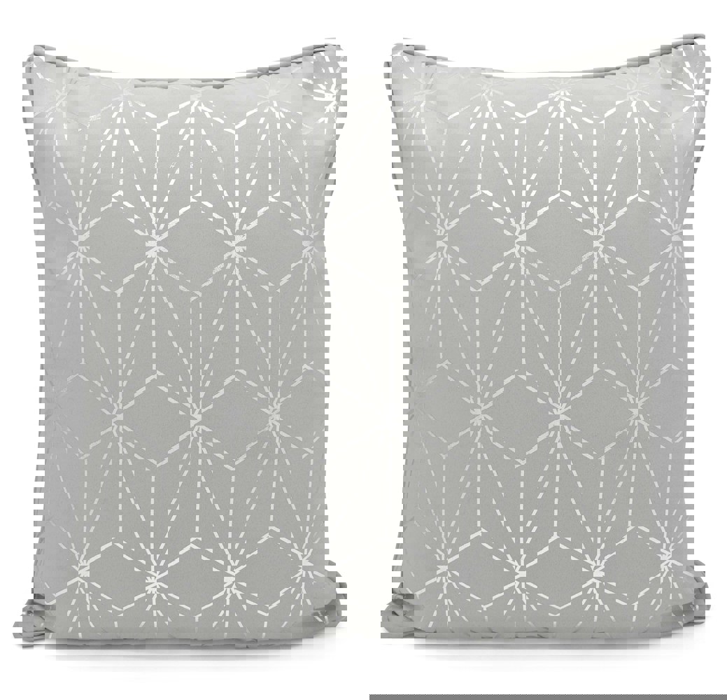 Velosso Modern Geomtric Foil Print Cushion - 43cm x 43cm