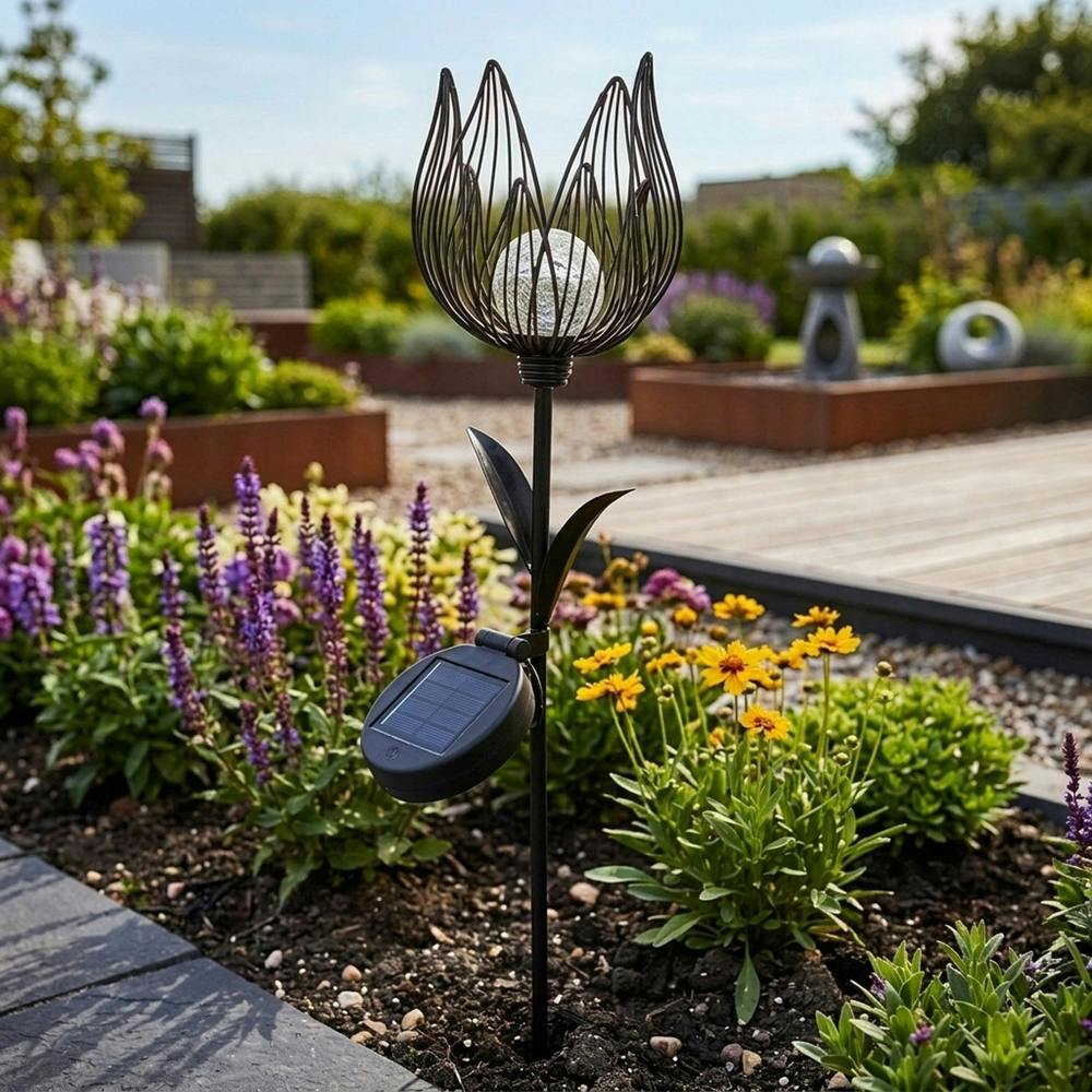 Garden Greatness Lunaria Urban Solar Flower Garden Stake Light