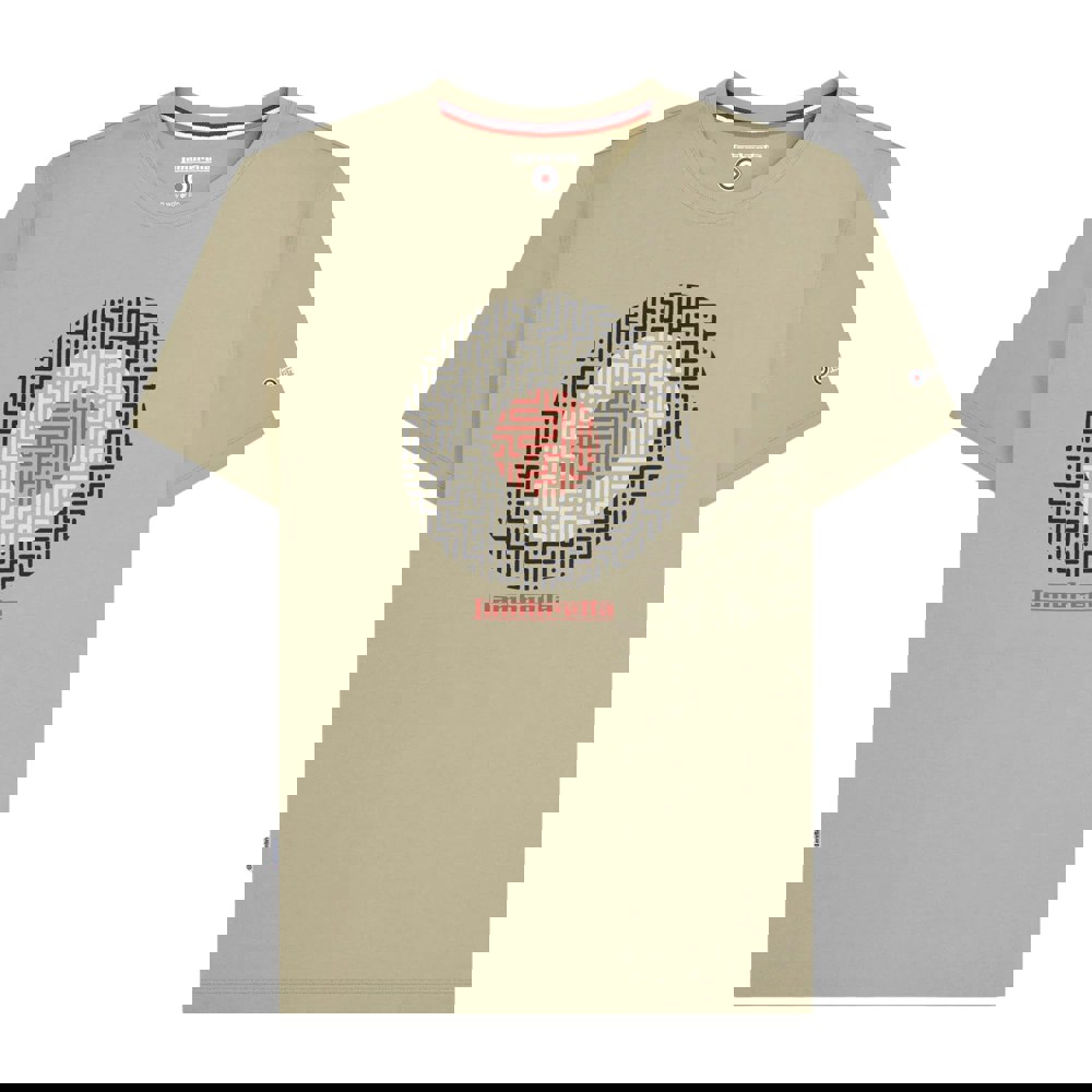 Lambretta Mens SS25 Geometric T-Shirt - Stone