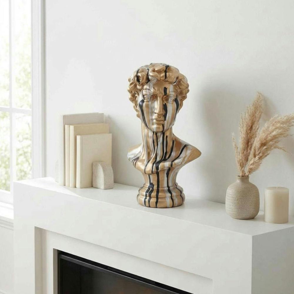 Garden Greatness Gold Drip Art David Sculpture