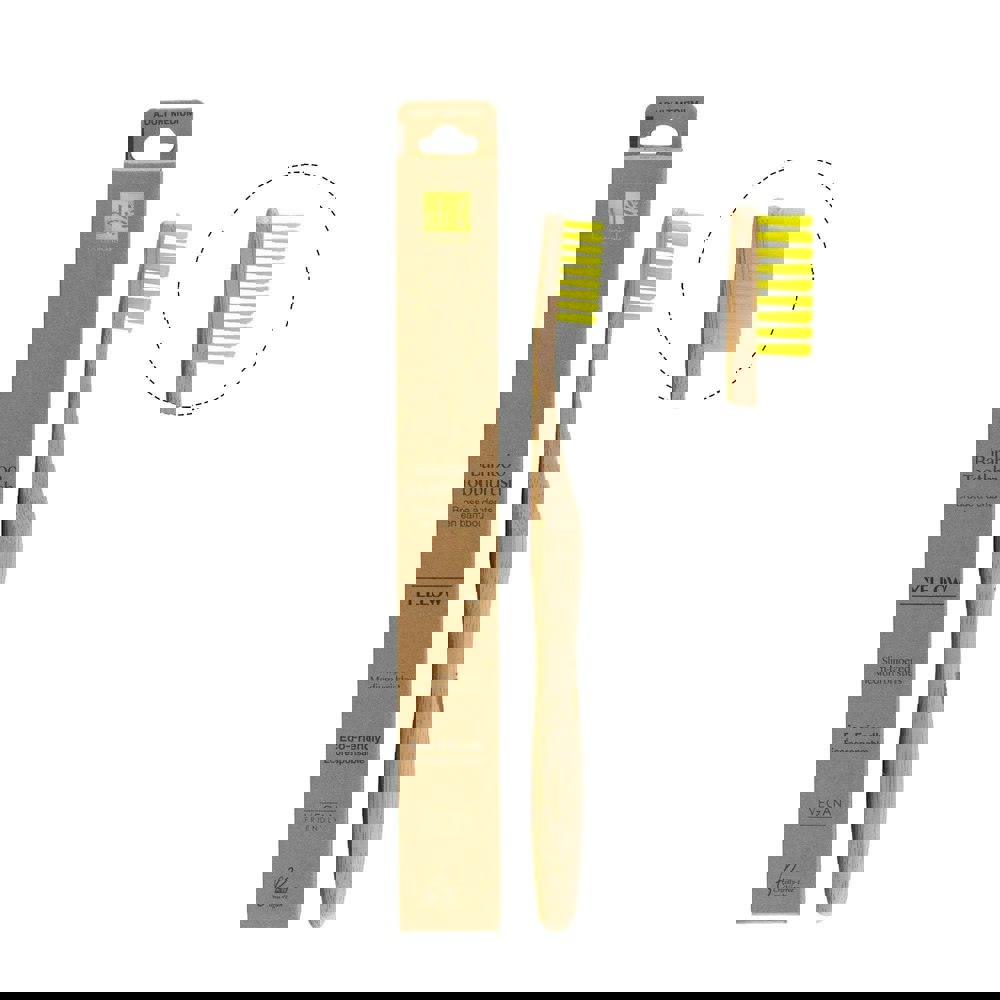 Dr Botanicals Bamboo Toothbrush Yellow
