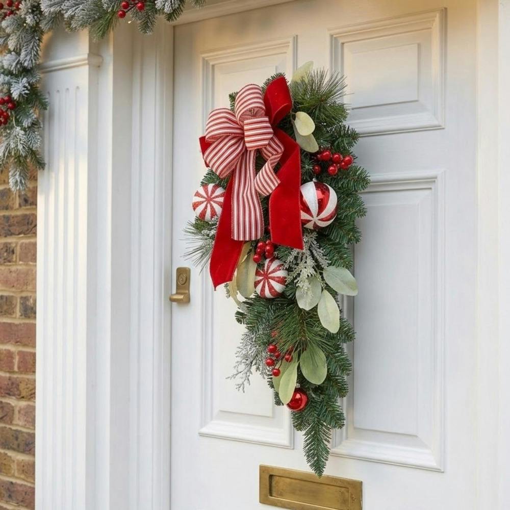 Garden Greatness Festive Ribbon Candy Christmas Door Hanger