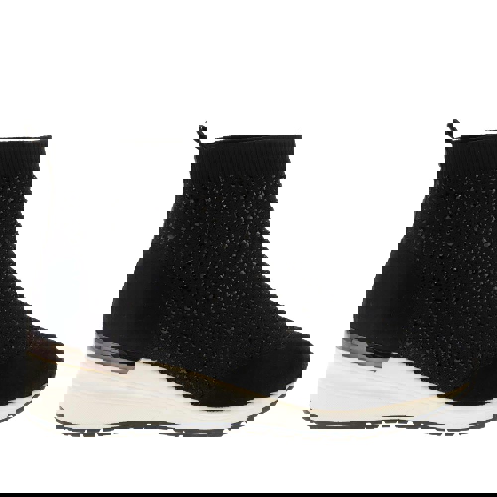 Dune London Womens/Ladies Diamante Sock Trainers - Black