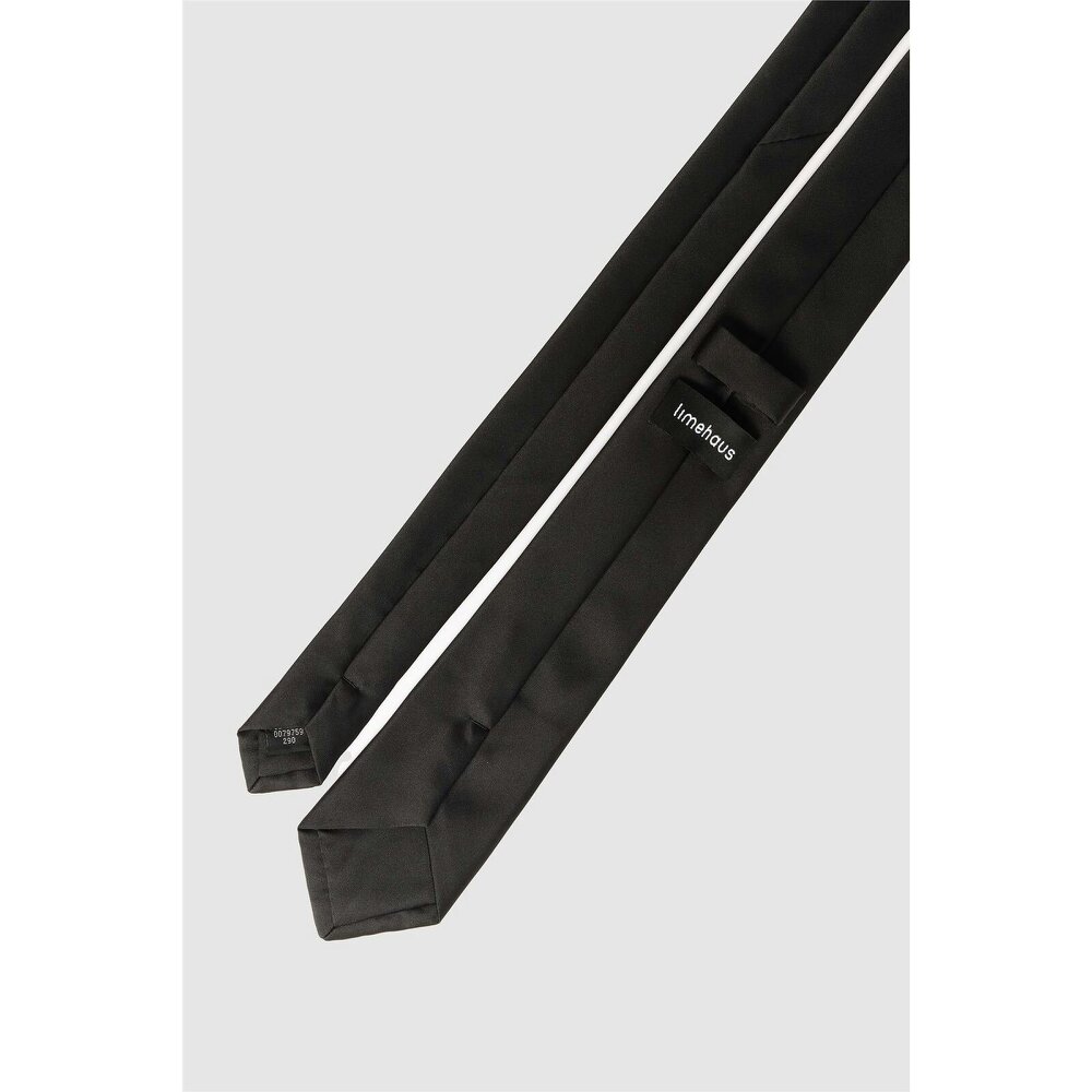 Limehaus Black Satin Slim Tie