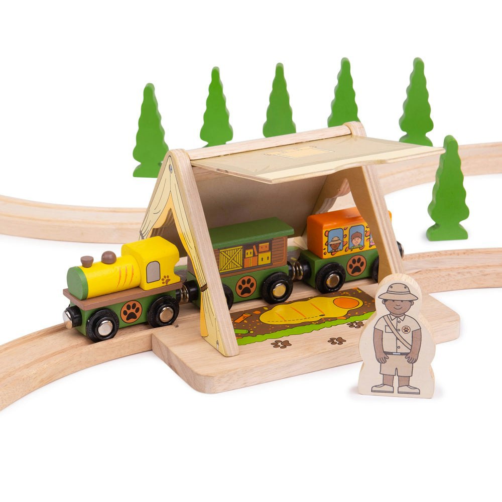 Bigjigs Rail Wooden Safari Tent Train Set Accessory