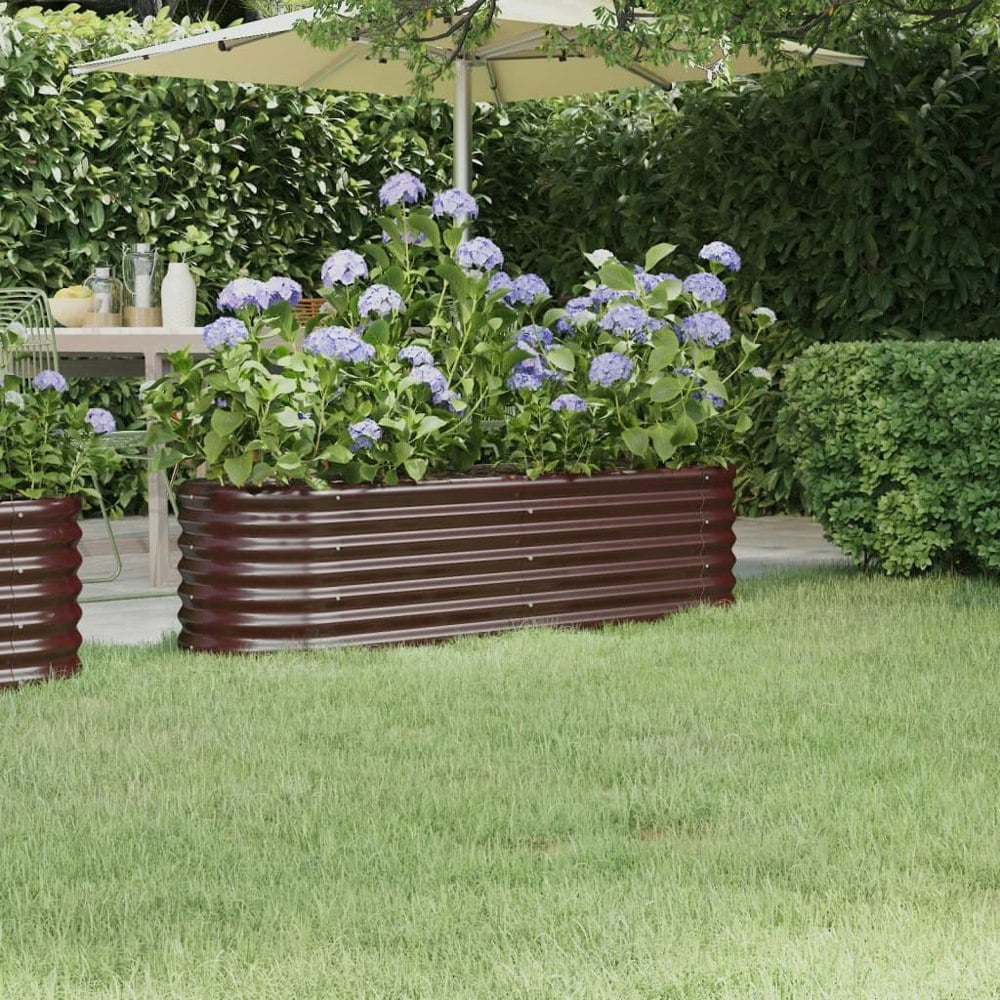 Berkfield Garden Raised Bed Powder-coated Steel 152x40x36 cm Brown