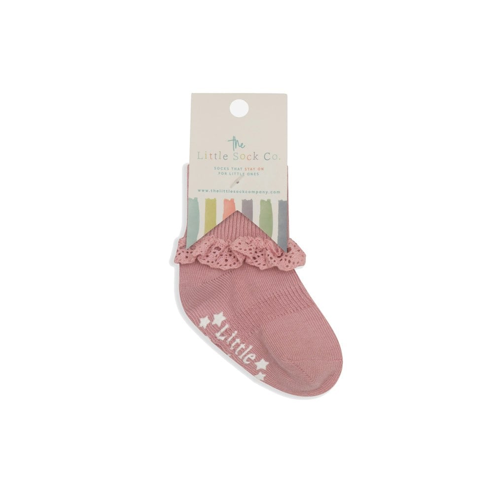 Little Sock Co. Frilly Non-Slip Stay-On Baby and Toddler Socks - Orchid