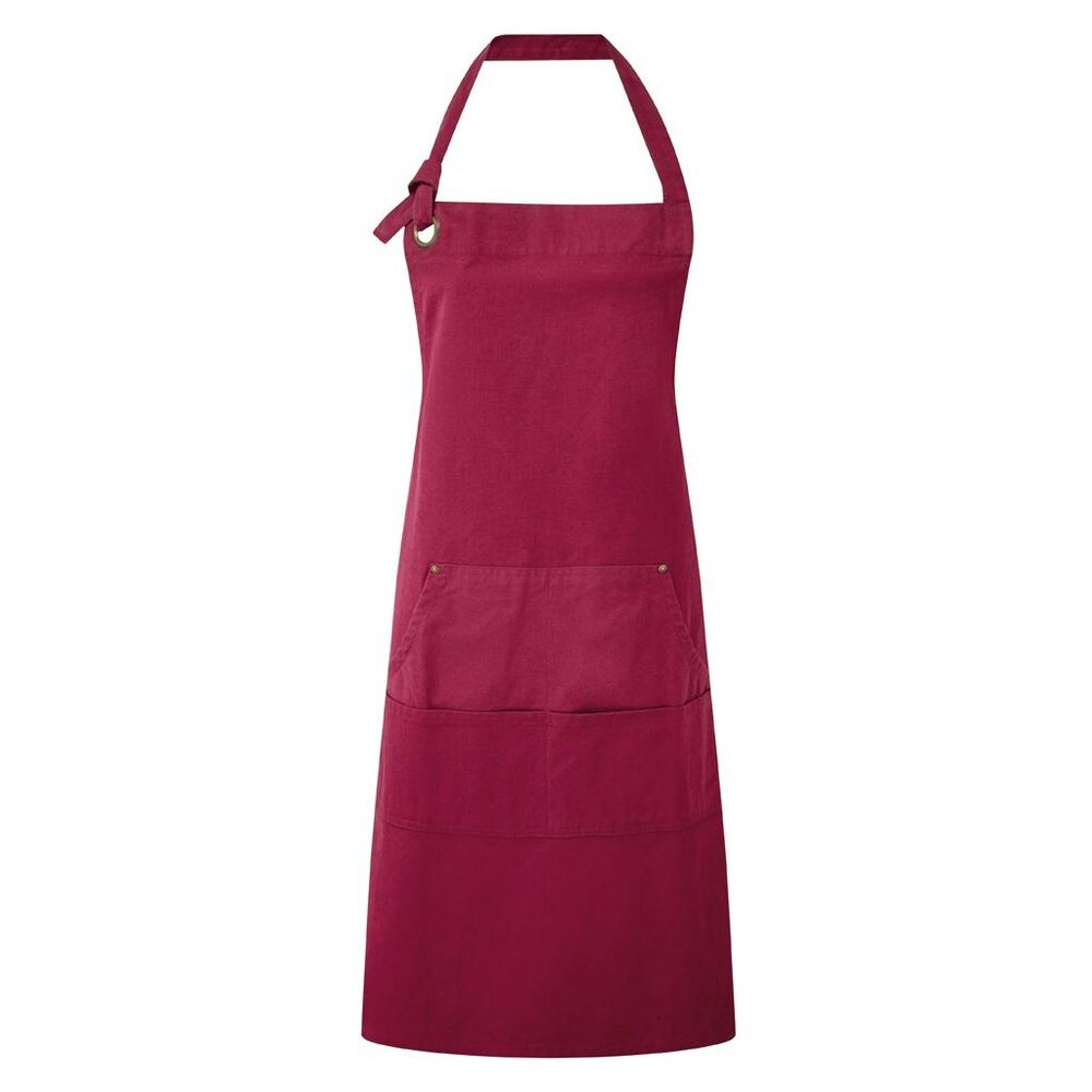 Premier Calibre Heavy Canvas Pocket Apron - Burgundy - One Size - Burgundy - 100% Cotton Canvas