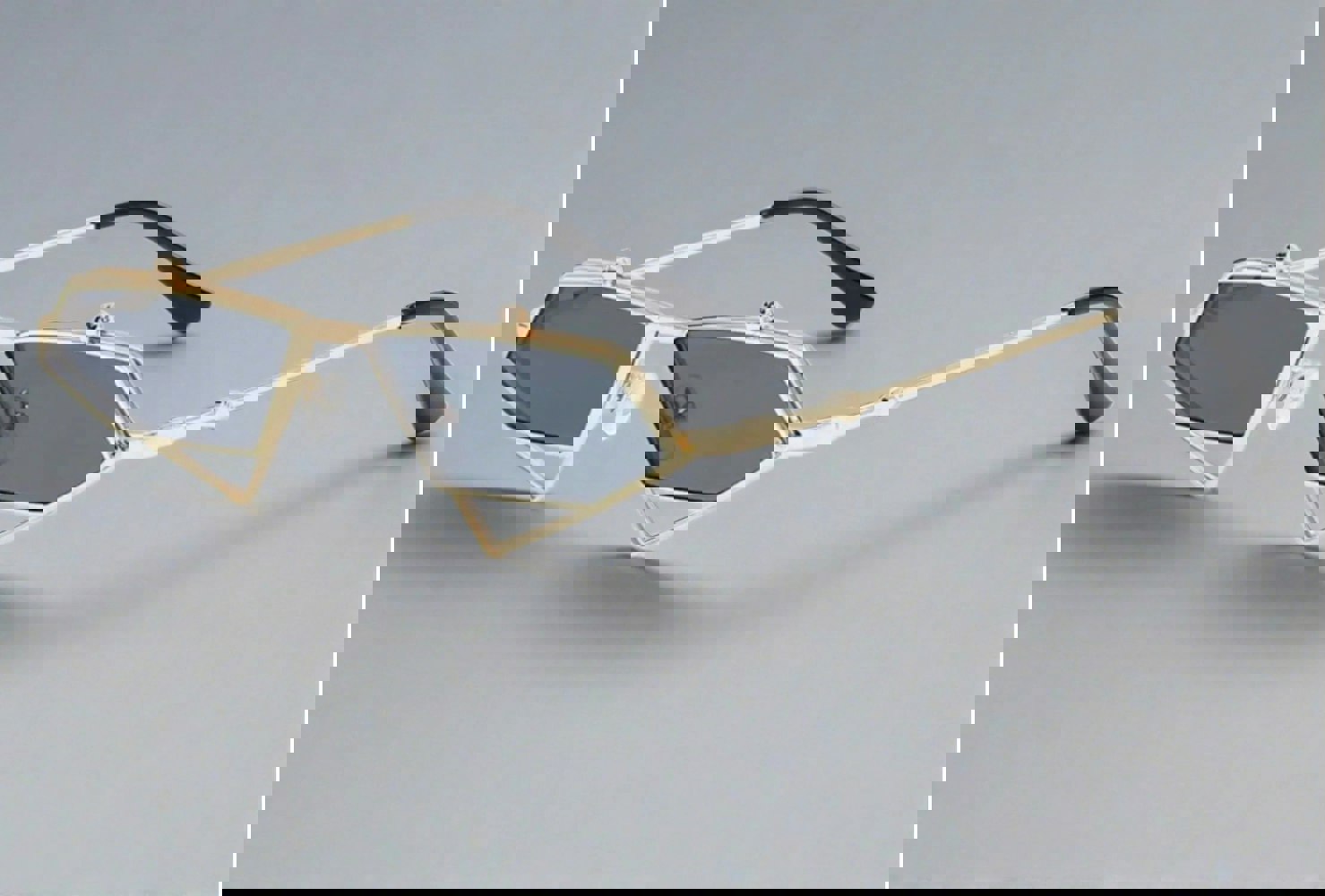 Viral Gold - Black Triangle Flip Lens Sunglasses