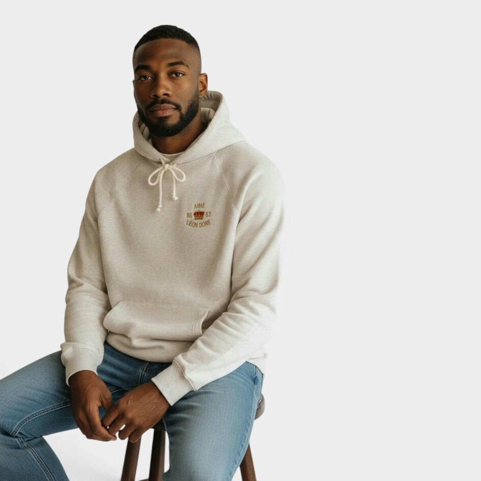 Aimé Leon Dore Crest Hoodie Oatmeal Melange Grey