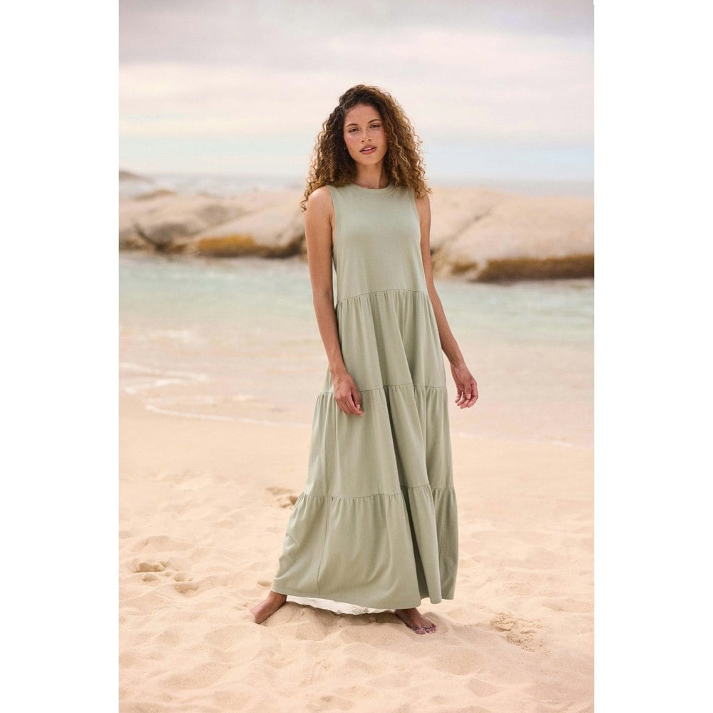 Animal Womens/Ladies Jersey Maxi Dress - Light Khaki