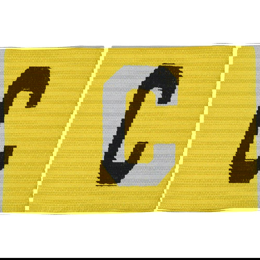 Adult Captains Armband - YELLOW - Football Rugby Sports Arm Bands Big C
