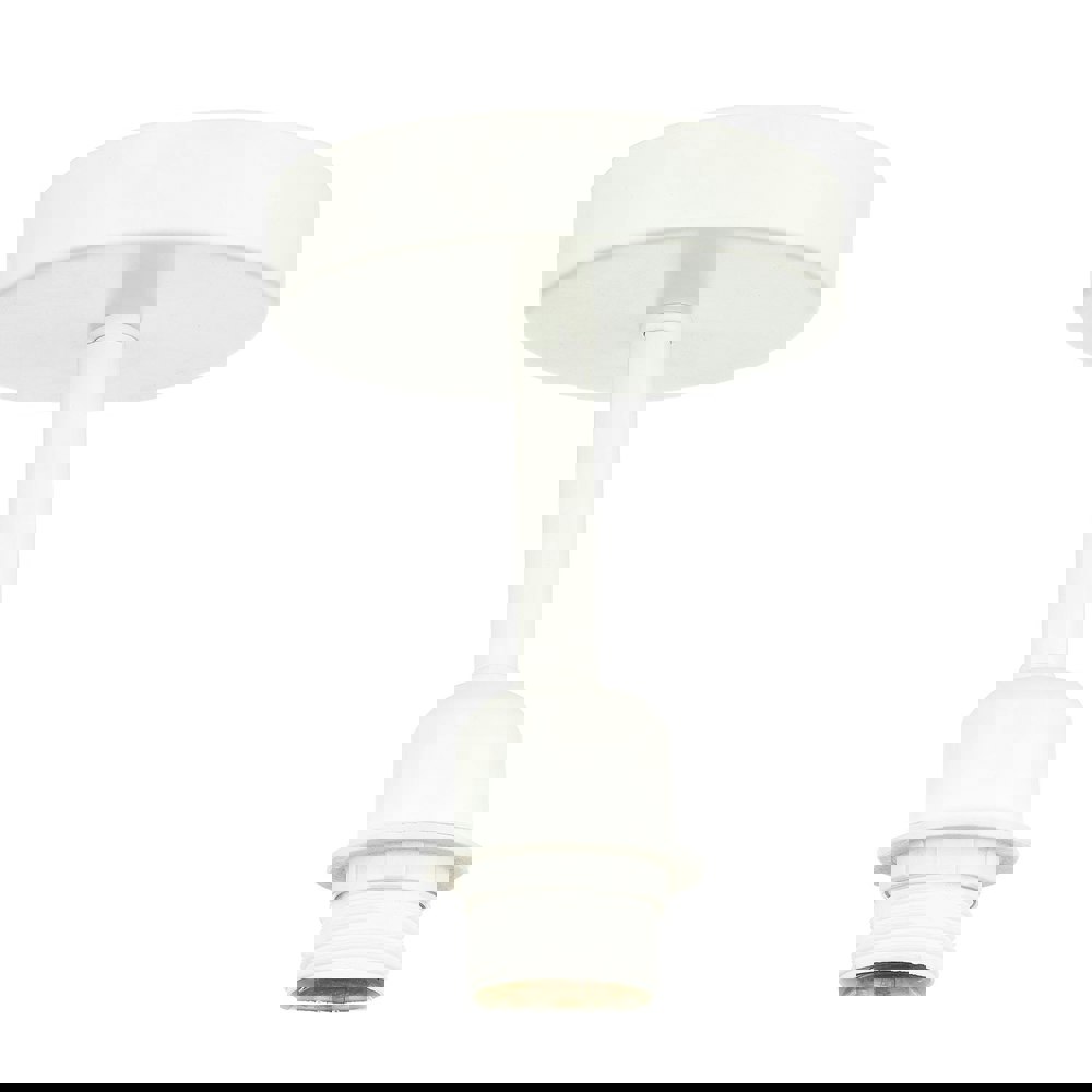 Traditional Matt White Ceiling Light Fitting for Industrial Style Light Bulbs Image 1