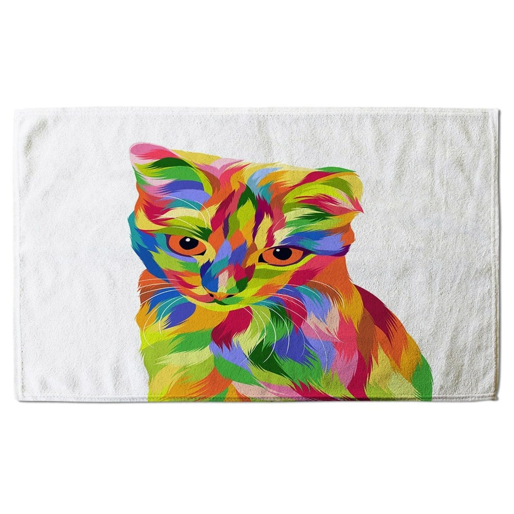 Benjamin Tate Design Animal Cat Illustration Pop Art (Bath Towel)