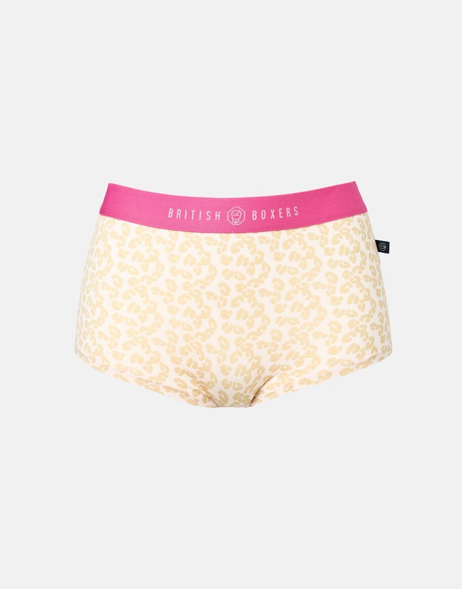 British Boxers Women's Bamboo Hipster Boxer Brief – Purrfectly Pink