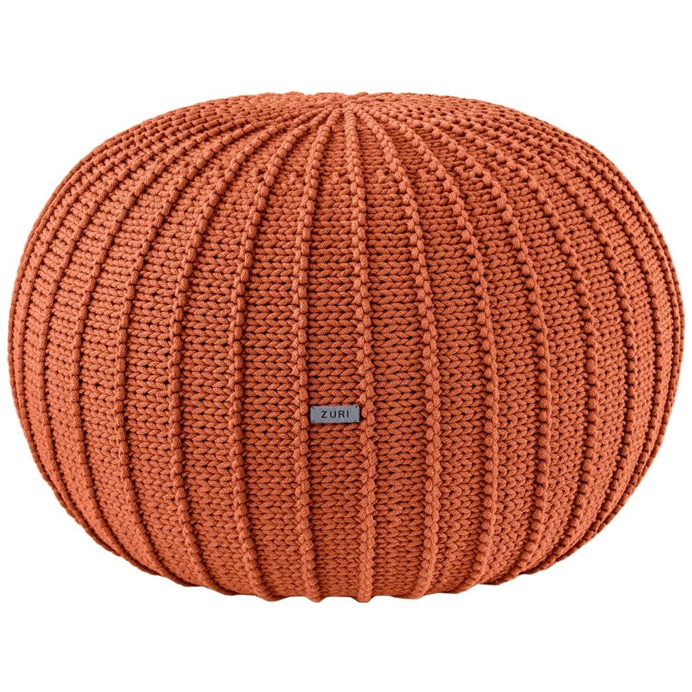 Zuri House Knitted pouffe, Large | PUMPKIN