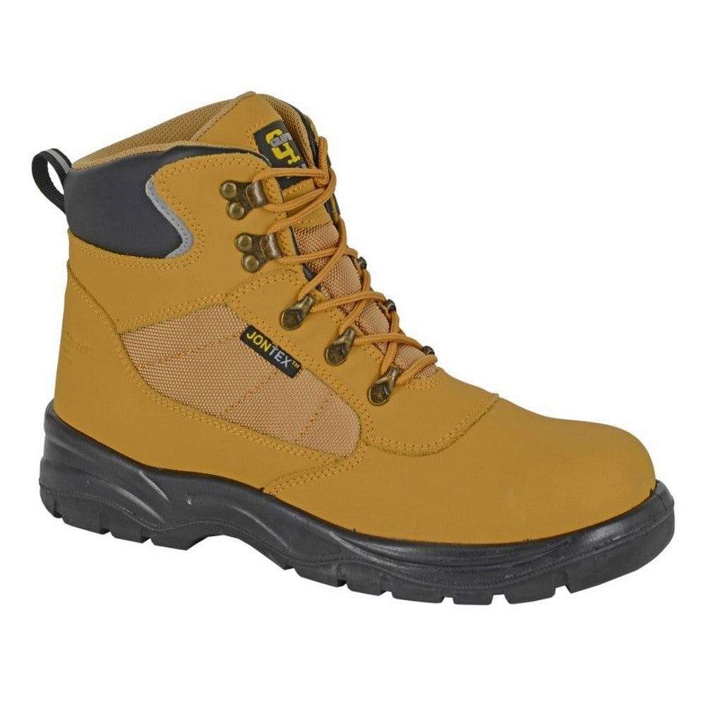 Grafters Mens Waterproof Nubuck Safety Boots - Honey