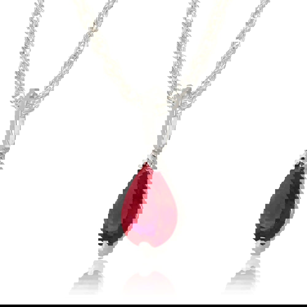 123P0256129 Classic Pear Ruby Pendant in 9ct White Gold 2
