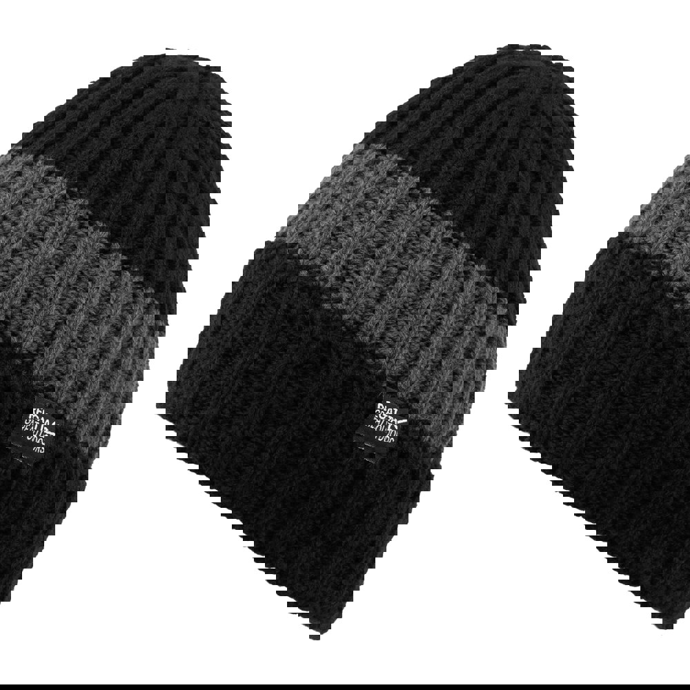 Regatta Mens Davion V Beanie - Black/Dark Grey