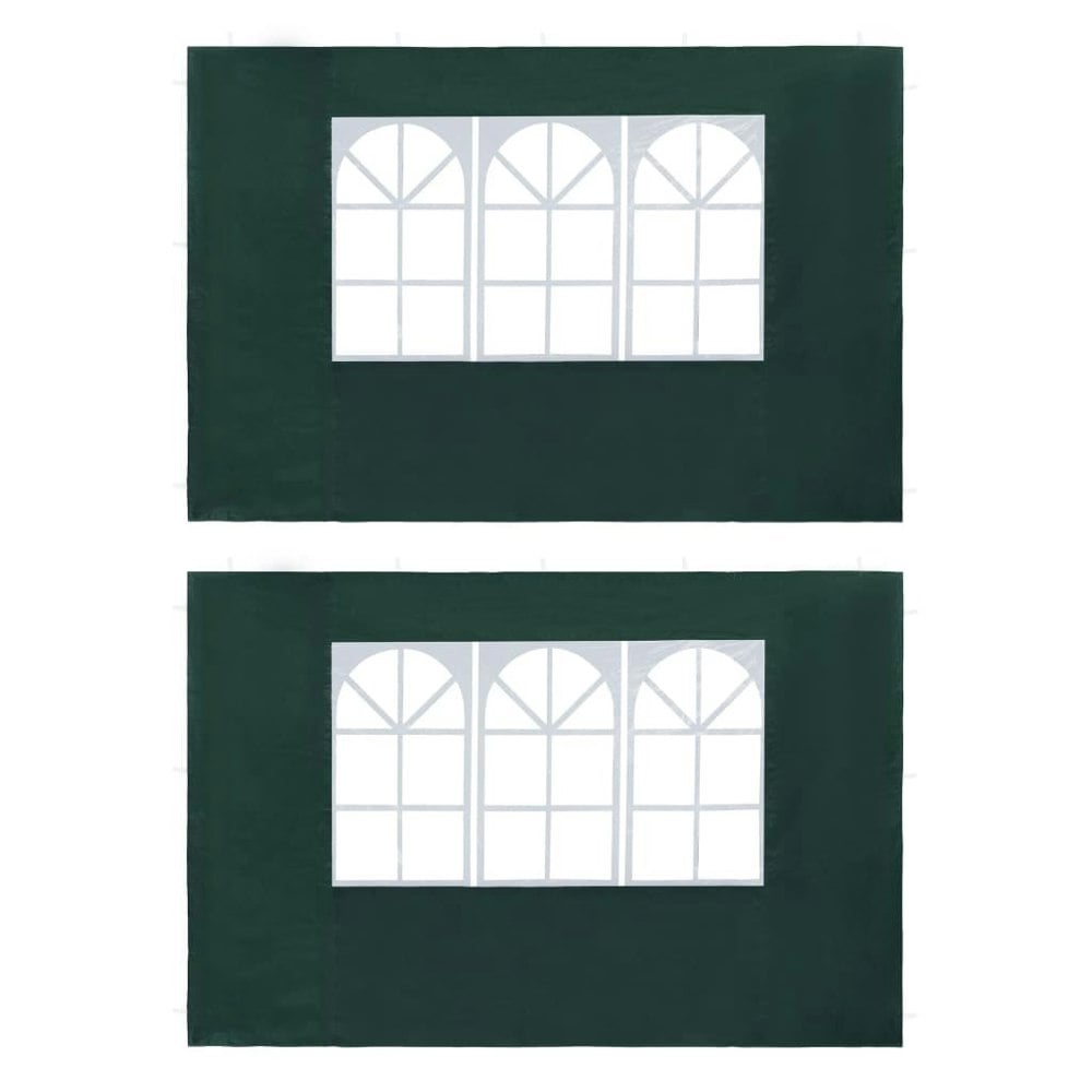Berkfield Party Tent Sidewall 2 pcs with Window PE Green