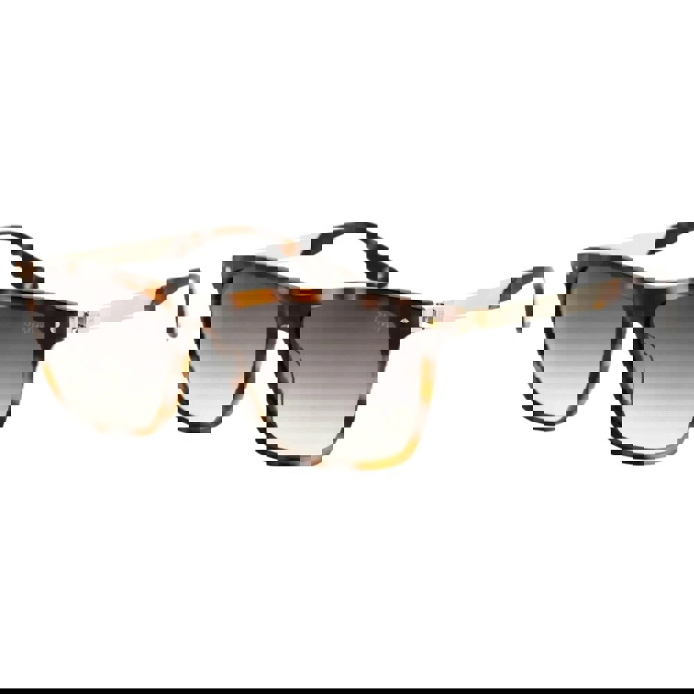 BMW Blonde Havana Framed Gradient Smoked Lens Sunglasses