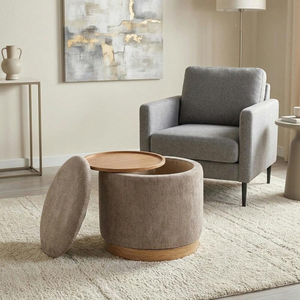 Garden Greatness Pouffe Style Storage Ottoman Reversible Tray