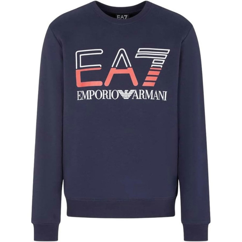 EA7 Large Brand Logo Sweatershirt - Navy Blue
