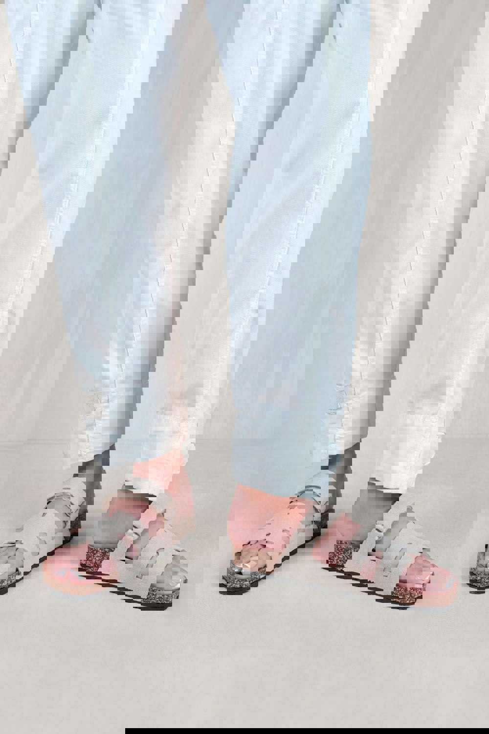 Where's That From Pisa Strappy Flat Sandals in Beige