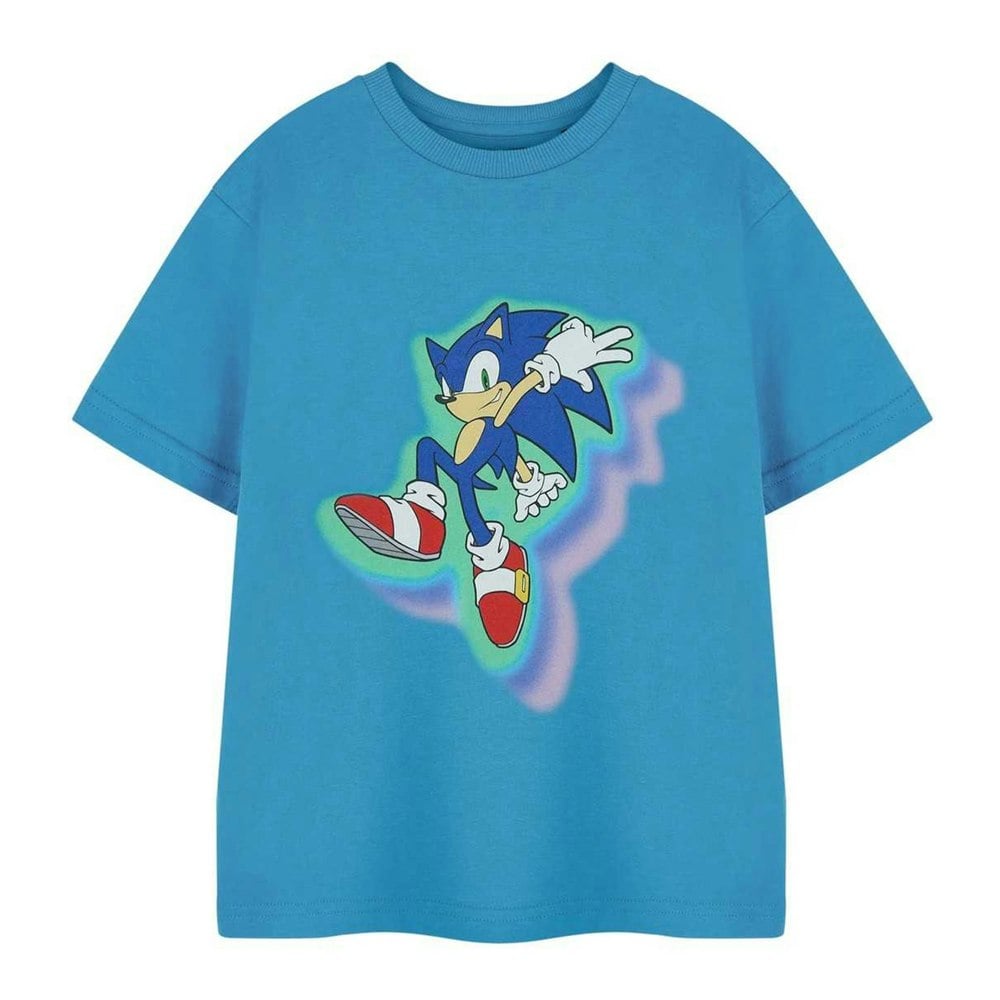 Sonic The Hedgehog Boys Glow Trio Short-Sleeved T-Shirt - Blue