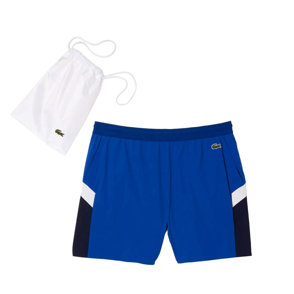 Lacoste Mens Colour Block Recycled Polyamide Swimming Trunks - Blue