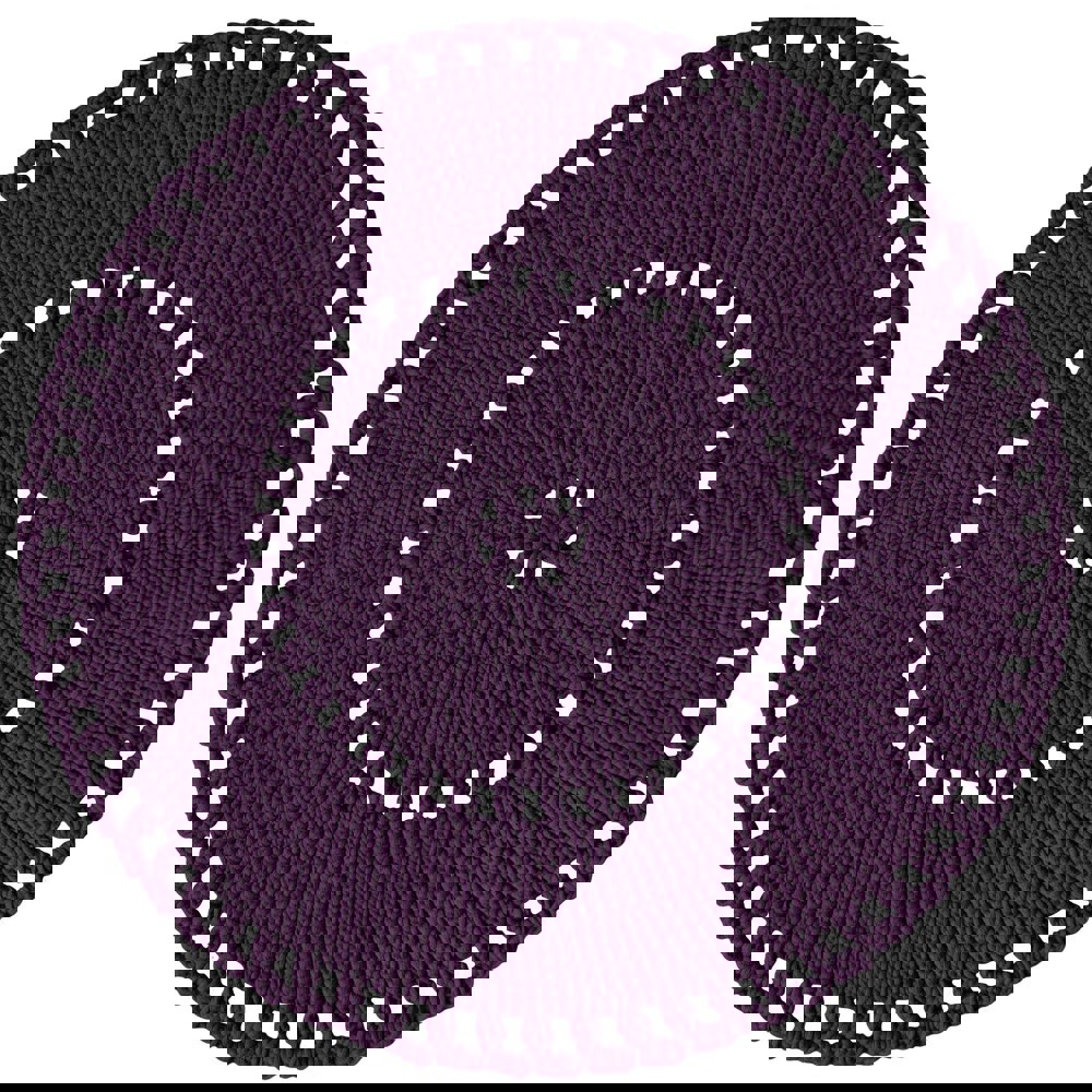 Zuri House Crochet BOHO rug | AUBERGINE