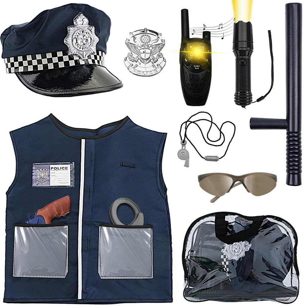 deAO Toys Police Costume Set with Vest Hat Toy Shotgun | Rackhams