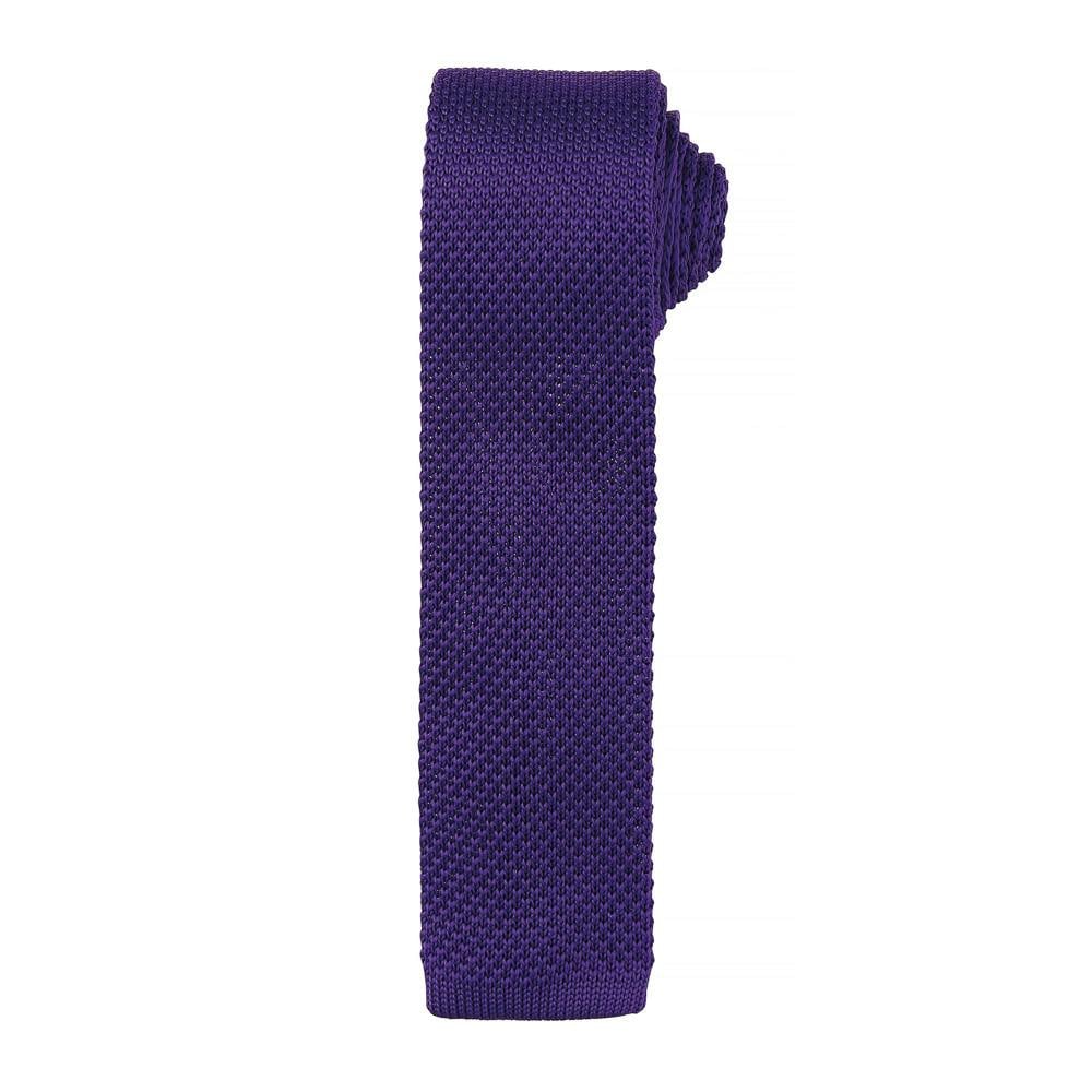 Premier Mens Slim Textured Knit Effect Tie (Pack of 2) - Purple - One Size - Purple
