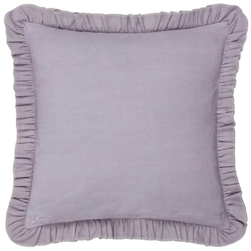 Furn Hettie Velvet Embroidered Cushion Cover - Lilac