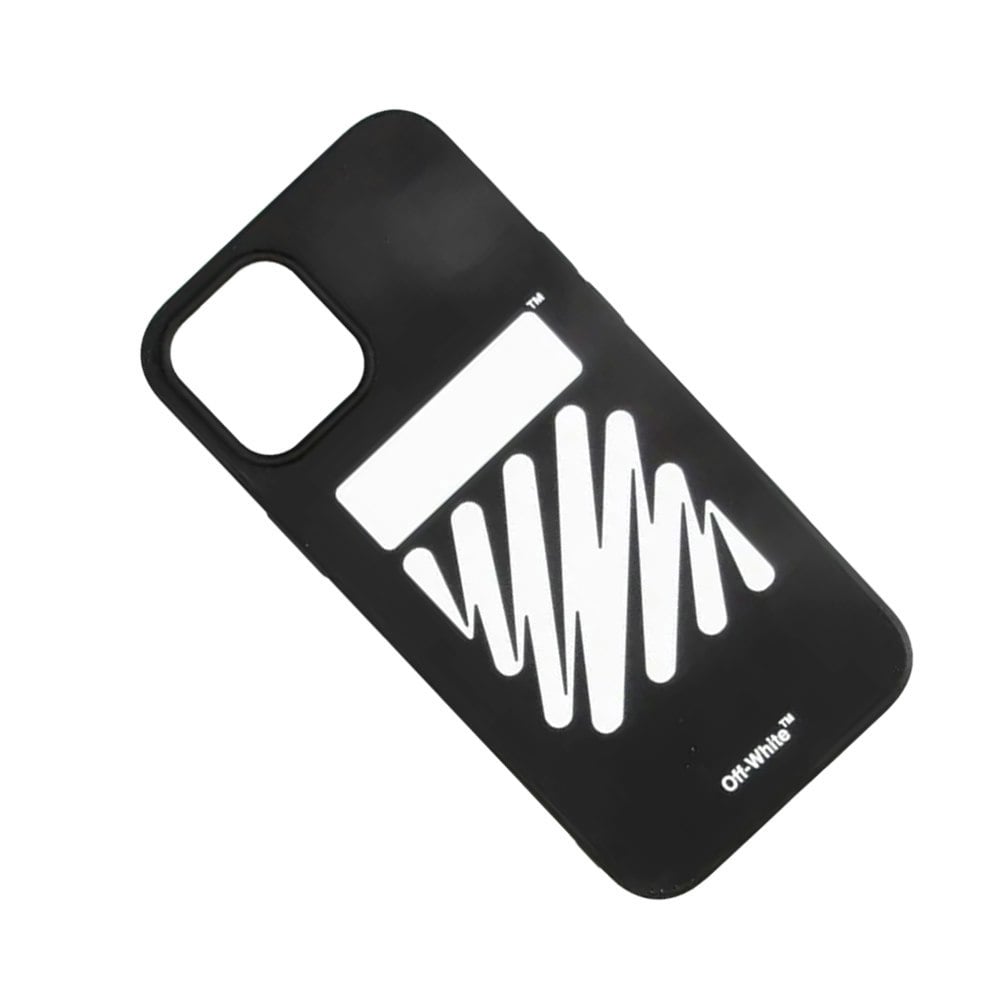 Off White iPhone 12 Pro Max Compatible Diagonal Phone Case - Black/White