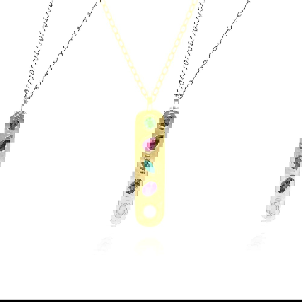 133P3926019 Coded Whispers Brushed Gold 'Dream' Acrostic Gemstone Pendant 1