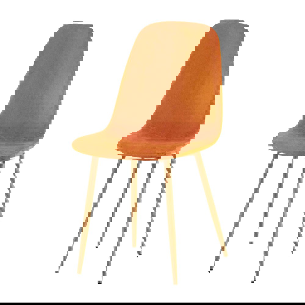 DS Living Luxe Dining Chair 2pc Apricot Orange Wood Printed Coating