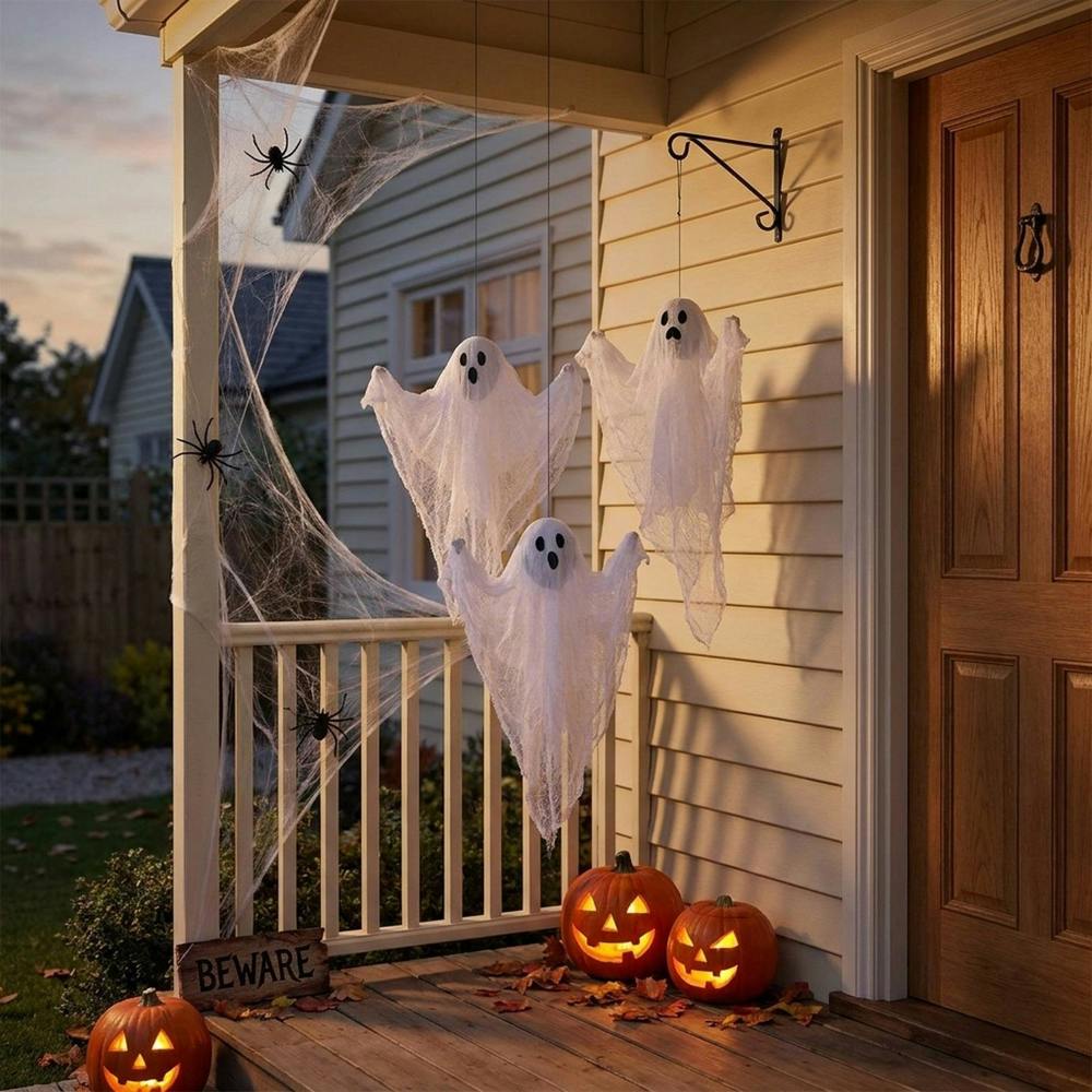 Garden Greatness 3 Pack Haunted Hanging Halloween Ghosts