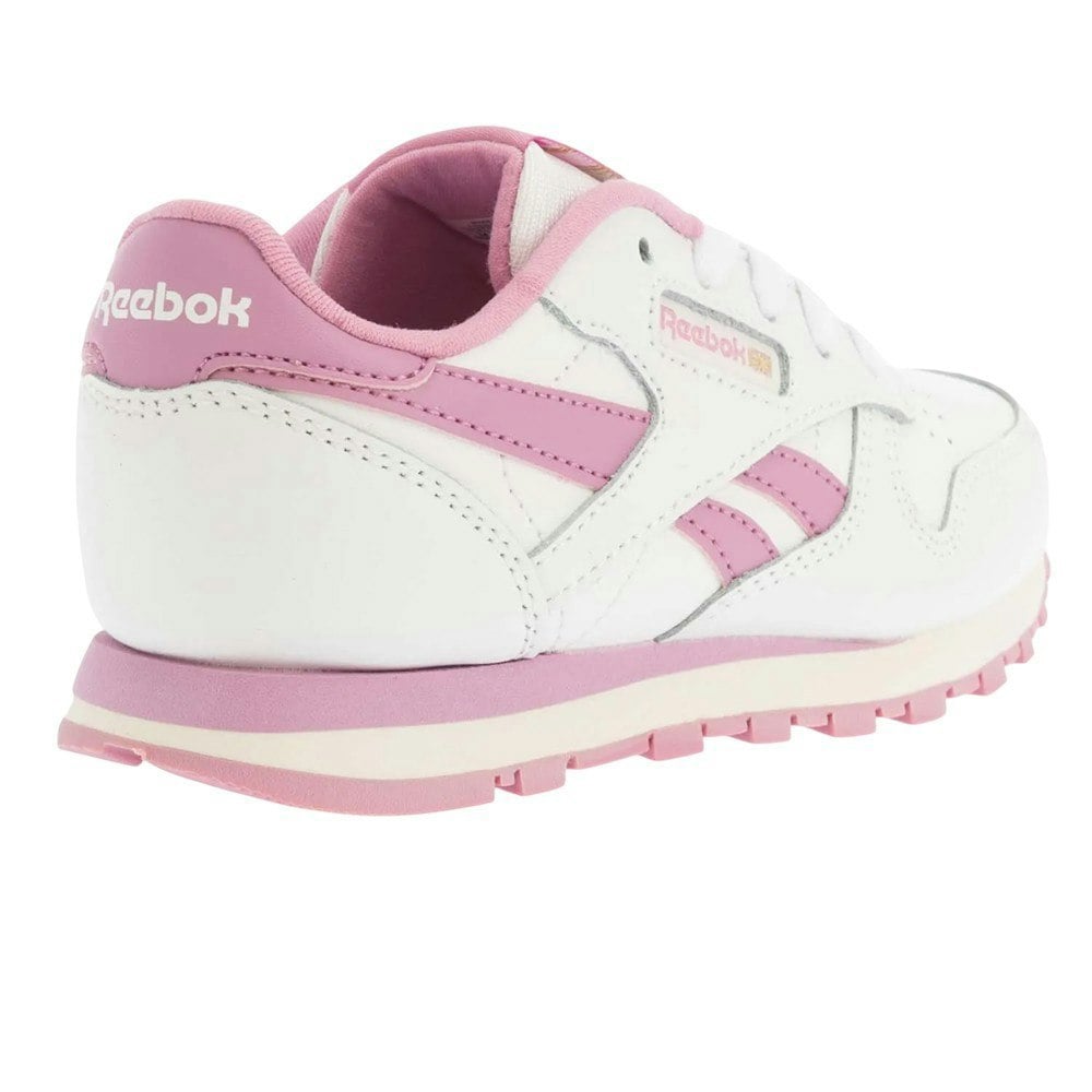 Reebok Childrens/Kids Classic Leather Shoes - White/Pink