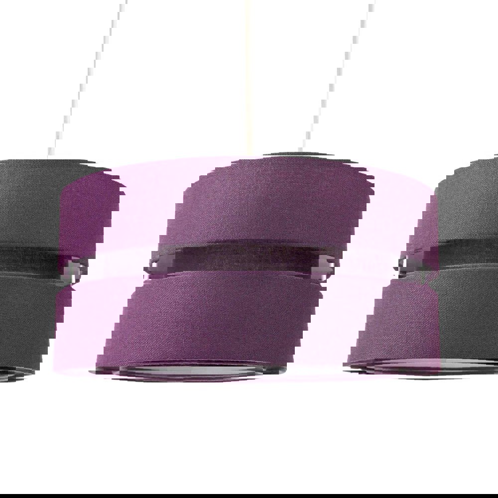 Contemporary Quality Purple Linen Fabric Triple Tier Ceiling Pendant Light Shade Image 1