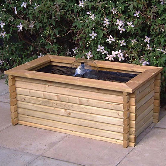 Norlog 60 Gallon Rectangular Wooden Norlog Pond/ Pool, 1220mmL x 685mmW x 510mm high